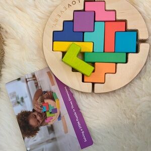 Lovevery Problem Solver wooden wobble Puzzle with Tetris shapes